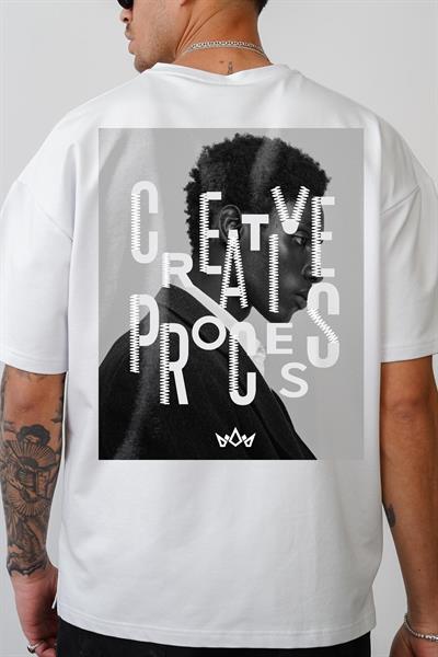 Oversize Kalıp Creative Baskılı Unisex Tişört