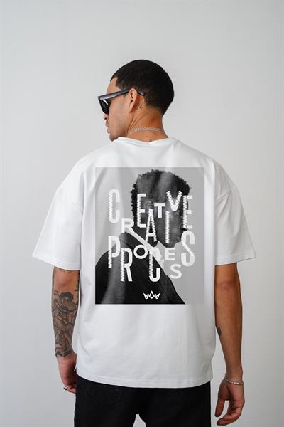 Oversize Kalıp Creative Baskılı Unisex Tişört