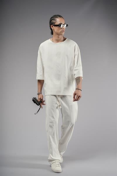 Oversize Kalıp Keten Alt Üst Takım