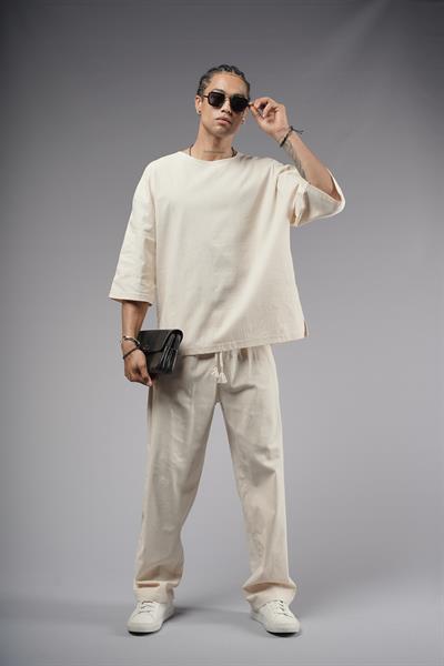 Oversize Kalıp Keten Alt Üst Takım