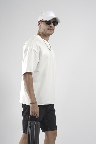 Oversize Kalıp Likralı Basic Tişört