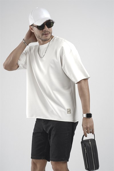 Oversize Kalıp Likralı Basic Tişört