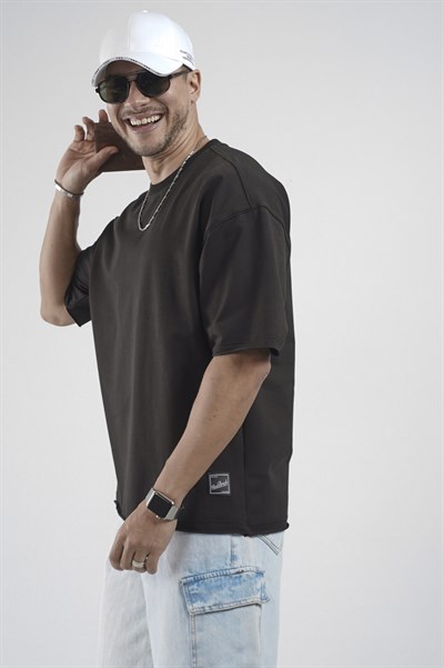 Oversize Kalıp Likralı Basic Tişört