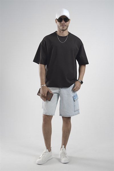 Oversize Kalıp Likralı Basic Tişört