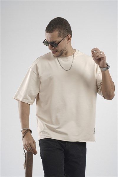 Oversize Kalıp Likralı Basic Tişört