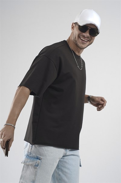 Oversize Kalıp Likralı Basic Tişört