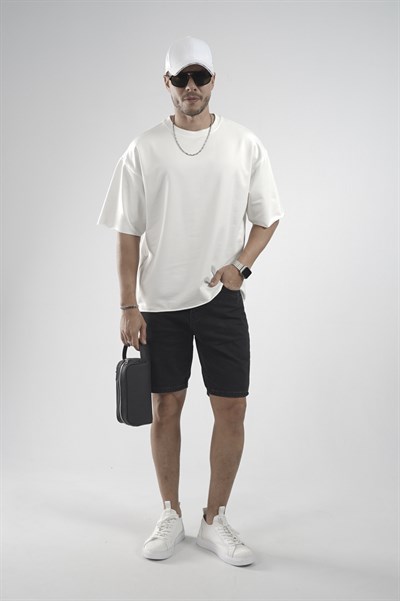 Oversize Kalıp Likralı Basic Tişört