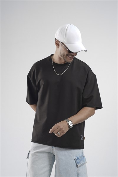Oversize Kalıp Likralı Basic Tişört