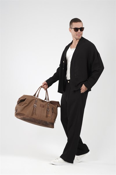 Oversize Kalıp Müslin Erkek Kimono Takım