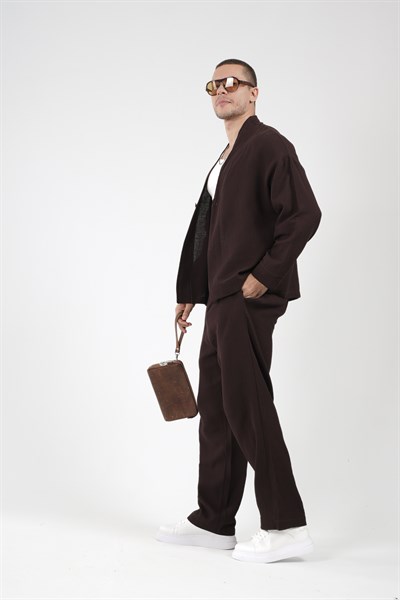 Oversize Kalıp Müslin Erkek Kimono Takım