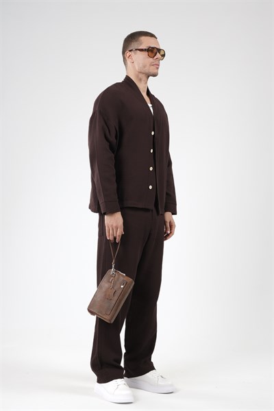 Oversize Kalıp Müslin Erkek Kimono Takım