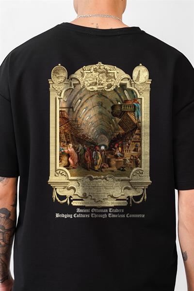 Oversize Kalıp Osmanlı Çarşı Baskılı Unisex Tişört