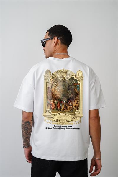 Oversize Kalıp Osmanlı Çarşı Baskılı Unisex Tişört