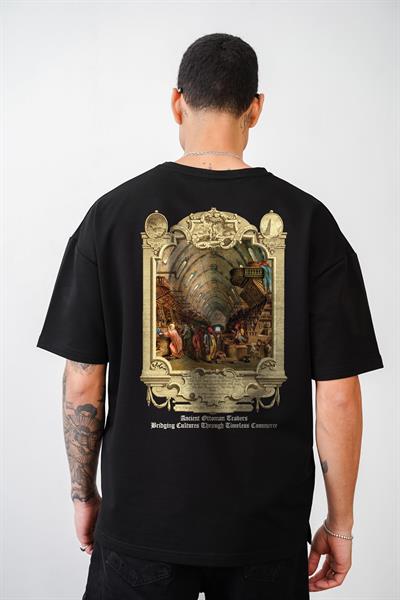 Oversize Kalıp Osmanlı Çarşı Baskılı Unisex Tişört