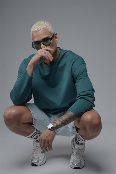 Oversize Kalıp Pablo Escobar Baskılı Pis Yaka Sweatshirt