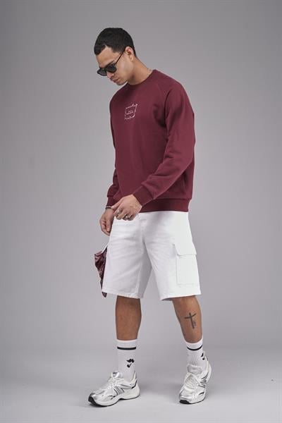 Oversize Kalıp Reglan Kol Nakış Detaylı Sweatshirt