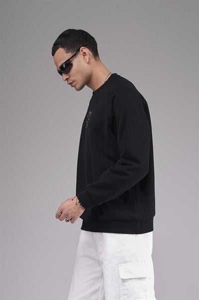 Oversize Kalıp Reglan Kol Nakış Detaylı Sweatshirt