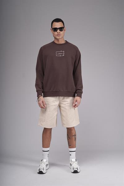 Oversize Kalıp Reglan Kol Nakış Detaylı Sweatshirt