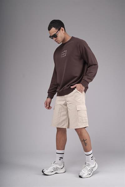 Oversize Kalıp Reglan Kol Nakış Detaylı Sweatshirt