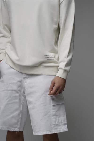 Oversize Kalıp Sırtı Kilim Desenli Erkek Sweatshirt