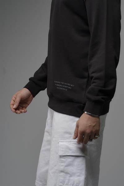 Oversize Kalıp Sırtı Kilim Desenli Erkek Sweatshirt