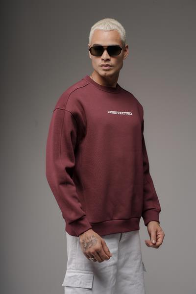 Oversize Kalıp UNEFFECTED Baskılı Sweatshirt
