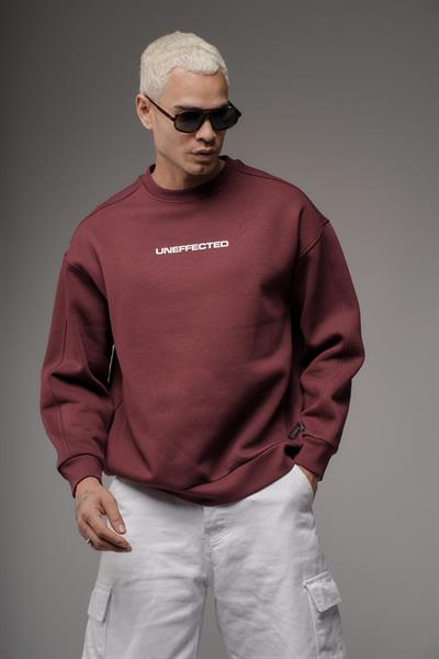 Oversize Kalıp UNEFFECTED Baskılı Sweatshirt