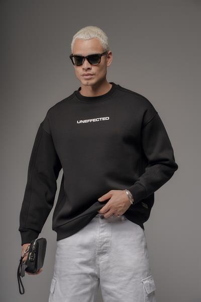 Oversize Kalıp UNEFFECTED Baskılı Sweatshirt