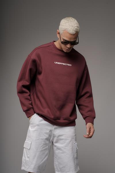 Oversize Kalıp UNEFFECTED Baskılı Sweatshirt