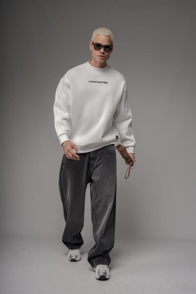 Oversize Kalıp UNEFFECTED Baskılı Sweatshirt