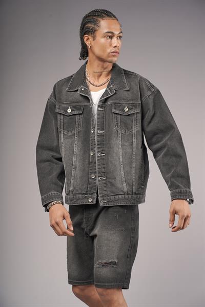 Oversize Kalıp Unisex Kot Ceket