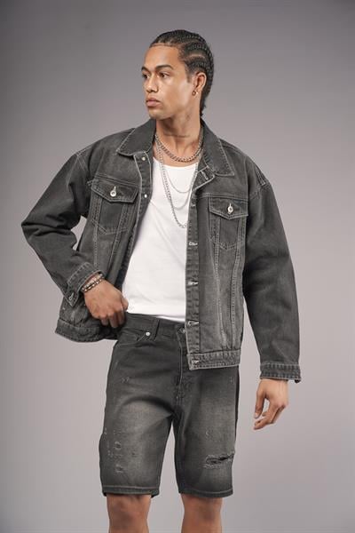 Oversize Kalıp Unisex Kot Ceket