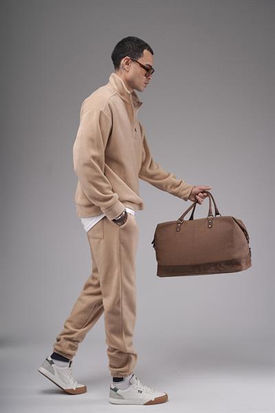 Oversize Kalıp Yakası Fermuarlı Polar Alt Üst Takım