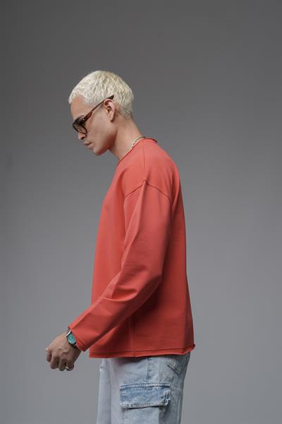 Pis Yaka Oversize Kalıp Düz Sweatshirt