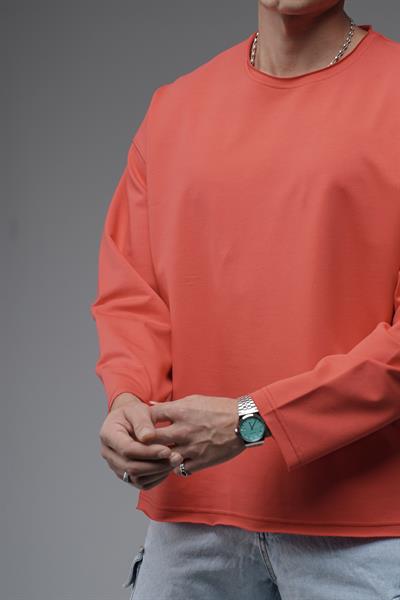 Pis Yaka Oversize Kalıp Düz Sweatshirt