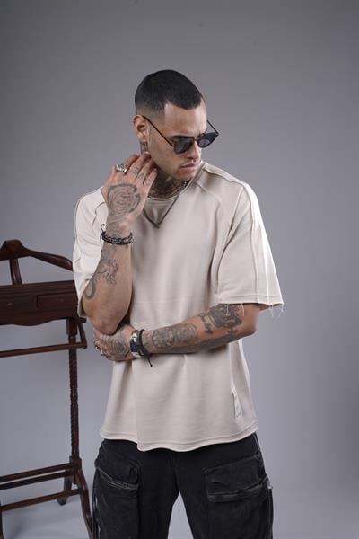 Pis Yaka Oversize Kalıp Reglan Kol Erkek Tişört