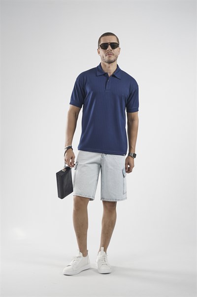 Polo Yaka Çizgi Detaylı Regular Kalıp Erkek Tişört