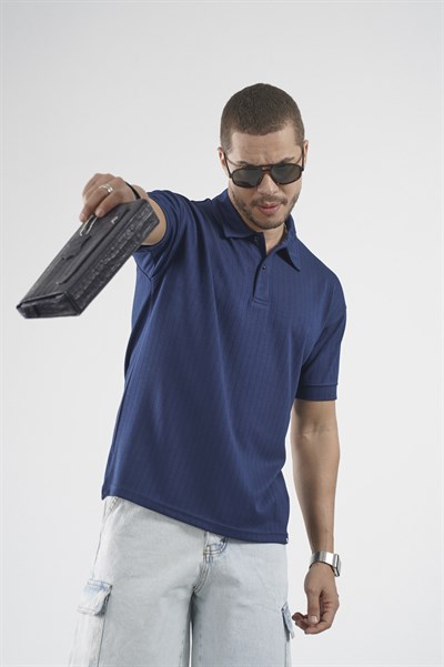 Polo Yaka Çizgi Detaylı Regular Kalıp Erkek Tişört