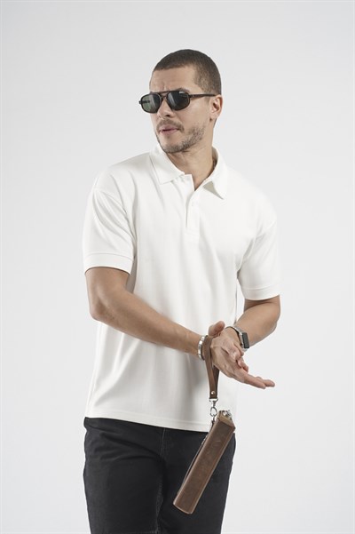 Polo Yaka Çizgi Detaylı Regular Kalıp Erkek Tişört