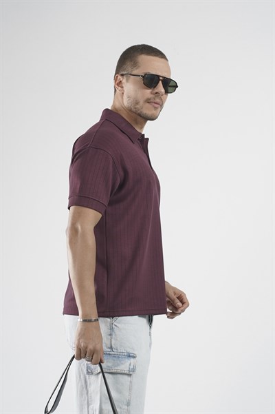 Polo Yaka Çizgi Detaylı Regular Kalıp Erkek Tişört