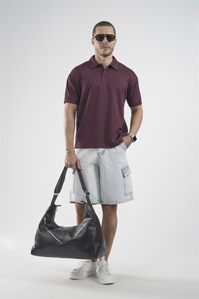 Polo Yaka Çizgi Detaylı Regular Kalıp Erkek Tişört