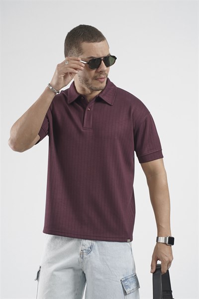 Polo Yaka Çizgi Detaylı Regular Kalıp Erkek Tişört