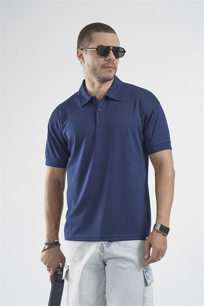 Polo Yaka Çizgi Detaylı Regular Kalıp Erkek Tişört