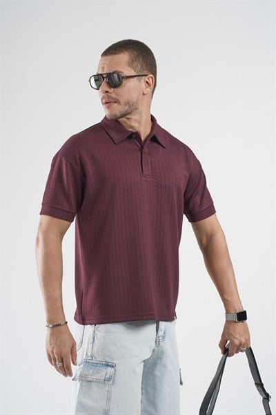 Polo Yaka Çizgi Detaylı Regular Kalıp Erkek Tişört