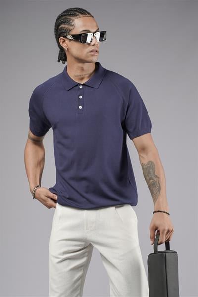 Polo Yaka Reglan Kol Erkek Triko Tişört
