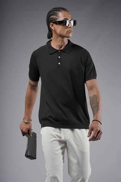 Polo Yaka Reglan Kol Erkek Triko Tişört