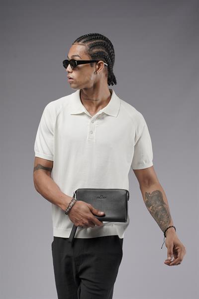 Polo Yaka Reglan Kol Erkek Triko Tişört