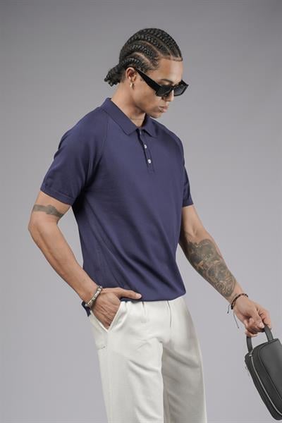 Polo Yaka Reglan Kol Erkek Triko Tişört