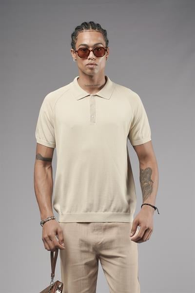Polo Yaka Reglan Kol Erkek Triko Tişört