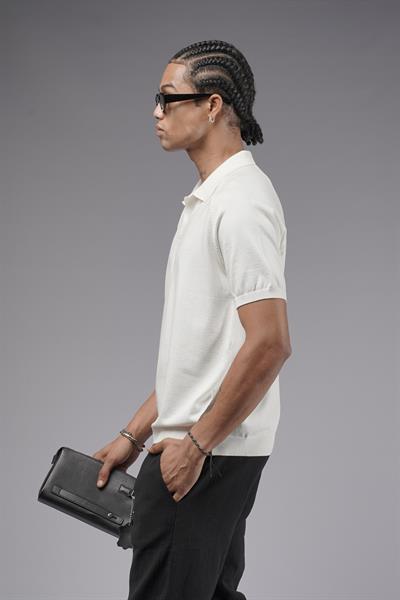 Polo Yaka Reglan Kol Erkek Triko Tişört